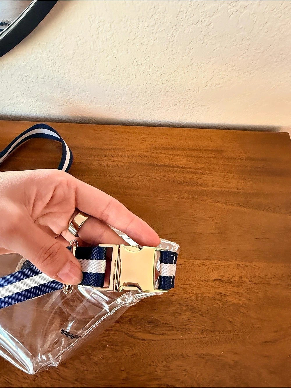 Stoney Clover Lane Clear & Blue Heart Waist Bag - Picture 7 of 8